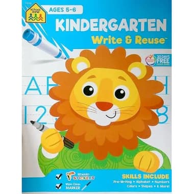School Zone: Kindergarten Write and Reuse
Ages 5-6 - Activity Book