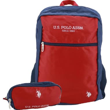 U.S. POLO ASSN. Lennox Backpack with Accessory
for 15" (Device), Navy Blue/Red
