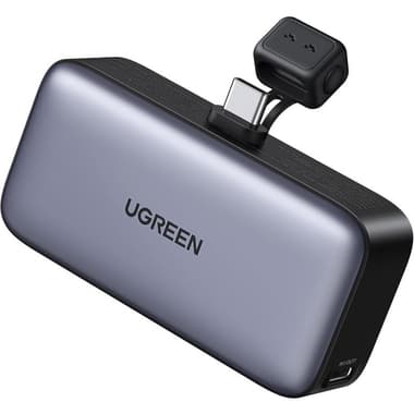 Ugreen PB503 5000 mAh 22.2W Built-In USB-C Connector Power Bank with Stand
PD Fast Charging, 5000 mAh, Dual USB-C, Grey