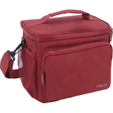 Atrium Lunch Bag
Front Pocket, 2 Mesh Side Pockets, Burgundy