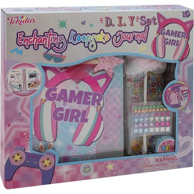 Tokidas Gamer Girl Journal Book
PomPom Pen, Gems, Clip, Washi Tape and Stickers Organizer & Stationary, 6 Items, Pink