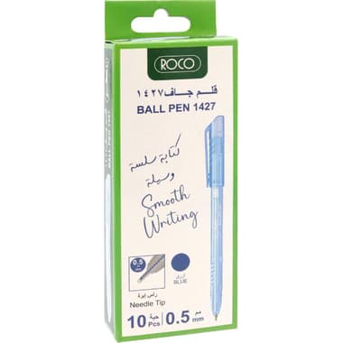 Roco 1425 Dry Ink Pen
Blue Ink Color, 0.5 mm, Ballpoint, 10 Pens