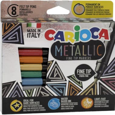 Carioca Metallic Fine Felt-tip Marker
Assorted Color, 6 Pieces