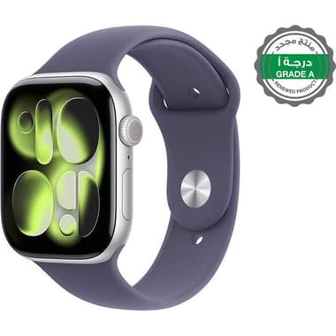 منتج مجدد درجة أ ابل واتش الاصدار 11 46 GPS
فضي هيكل الومنيوم/ سوار رياضي Purple Fog - مقاس S/M