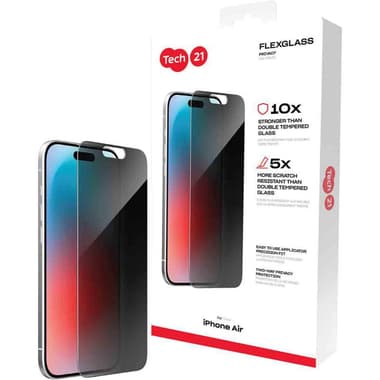 Tech21 FlexGlass Smartphone Screen Protector
for iPhone Air, Tempered Glass, Privacy