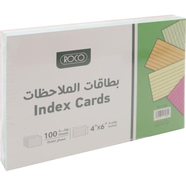 Roco Index Cards
4" X 6", Assorted Color