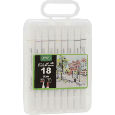 Roco Draw Marker (18 Colors) Graphic Art Marker
Assorted Color, Twin Tip