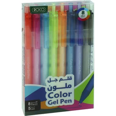 Roco Gel Ink Pen
Assorted Colors, 0.5 mm, Ballpoint, 8 Pens