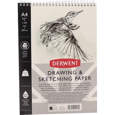 Derwent Sketch Pad
Portrait, 165 gsm, White, A4, 30 Sheets, Color and Design May Vary