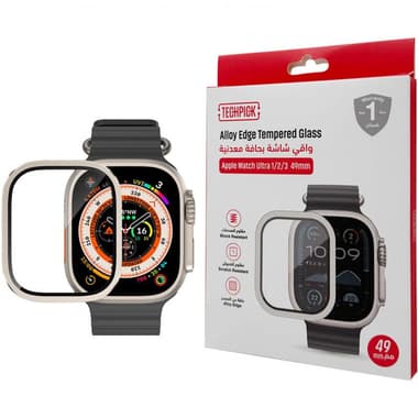 تيكبيك ألوي ايدج واقي شاشة ساعة ذكية
for Apple Watch Ultra 3 /Watch Ultra 2/Watch Ultra, تصميم بحافة من سبيكة, طبيعي