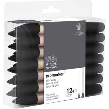 Winsor & Newton ProMarker Skin Tones (12 Colors) Graphic Art Marker
Assorted Color, Twin Tip