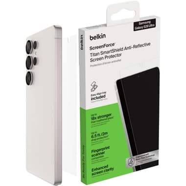 Belkin ScreenForce Titan Glass Smartphone Screen Protector
for Samsung Galaxy S26 Ultra, Clear