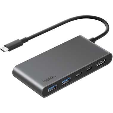 Belkin Connect Multi-port Station
USB-C, 5 Port (2X USB-A/2X USB-C/HDMI), Black