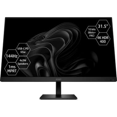 HP OMEN 32x 31.5" Gaming Monitor
4K UHD (Ultra HD), 144 Hz, 1ms (GtG), Built-in Quad Speaker (4 X 3W), Black