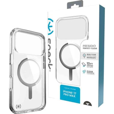 Speck Presidio Perfect Clear Back Cover Mobile Case with MagSafe
for iPhone 17 Pro Max, Clear