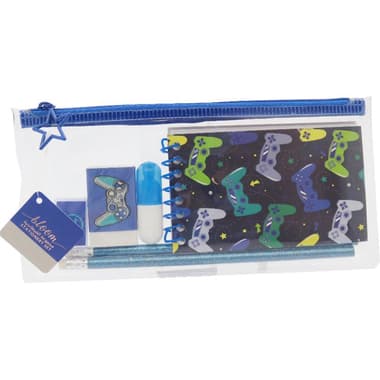 Boy Game Stationery Set
6 Items, Blue