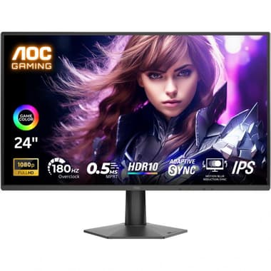 AOC 24G50F 23.8" Gaming Monitor
LED, FHD (Full HD), 144 Hz (HDMI)/180 Hz (DP), 0.5ms (MPRT), Black