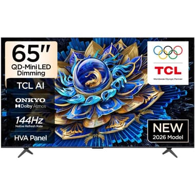 TCL 65" Smart TV
4K QLED, 144 Hz, Black, T8D