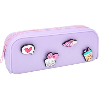 Soft Pencil Case
Cave Design with 4 Decorative Buttons, Durable and Washable, Purple/Pink