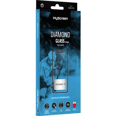 MyScreenPROTECTOR DIAMOND GLASS edge Smartphone Screen Protector
for iPhone 17, Full Glue, Black