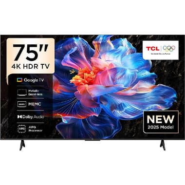 TCL 75" Smart TV
4K LED, 60 Hz, Black, 75P69K