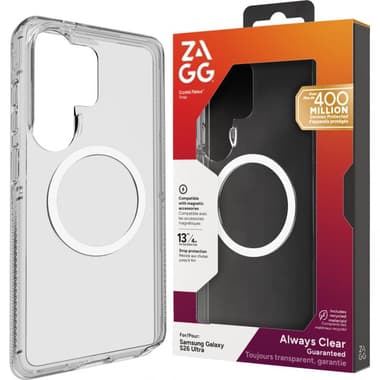 Zagg Crystal Palace Back Cover Mobile Case
for Samsung Galaxy S26 Ultra, Clear