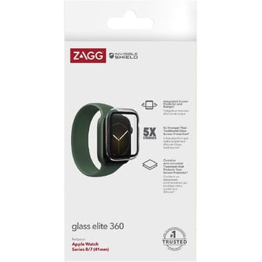 Zagg Elite 360 Smartwatch Fit Case
for Apple Watch Series 8 41, Clear/Black