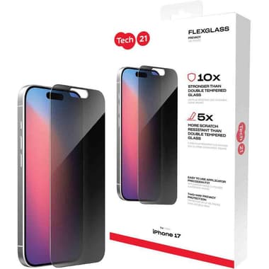 Tech21 FlexGlass Smartphone Screen Protector
for iPhone 17, Tempered Glass, Privacy