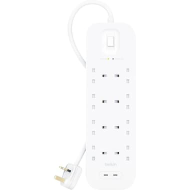 Belkin Surge Protector + USB Charger
8 Outlet;2 Port (Dual USB-C), 2.00 m ( 6.56 ft )