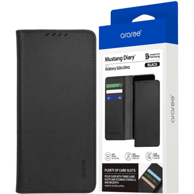 Araree Mustang Diary Flip Cover Mobile Case
for Samsung Galaxy S26 Ultra, Black