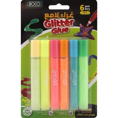Roco Glow Glitter Glue
6 X 10.5 ml Tube, Assorted Color
