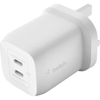 Belkin BoostCharge Pro Dual USB-C GaN Wall Charger with PPS 65W
USB PD (Power Delivery), 65 Watts, Dual USB-C, White