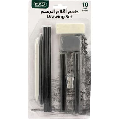 Roco Charcoal Pencil Drawing Set
Soft/Medium/Hard, 10 Pieces