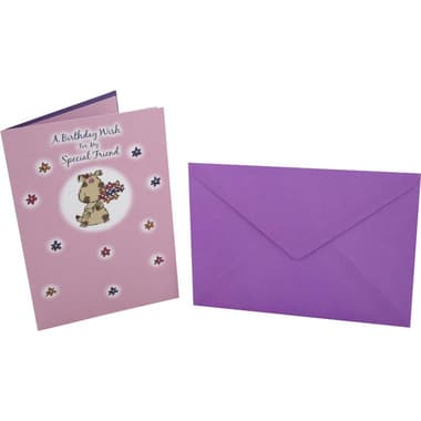 Designer Greetings Card & Envelope
"A Birthday Wish for My Special Friend", Assorted Color