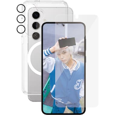 PanzerGlass 3-in-1 Protection Pack Urban Combat Case + Screen Protector + Hoops Camera Lens Protector Smartphone Case Bundle
for Samsung Galaxy S25+, Clear