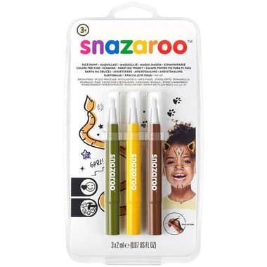 Snazaroo Jungle Brush Pen Face & Body Paint
Green;Yellow;Brown, 3 Pieces 6.00 ml ( .21 oz )