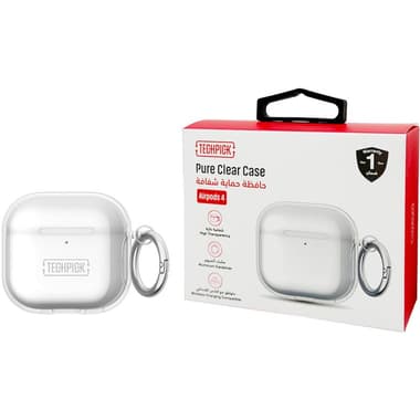 Techpick Pure Clear Earbuds Case
for Apple AirPods 4, Clear