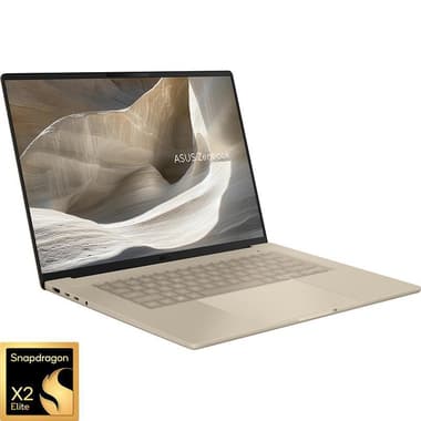 Asus Zenbook A16 Laptop
AI, 16", Snapdragon X Elite, 48 GB RAM, 1 TB SSD, Windows 11 Home, Qualcomm Adreno