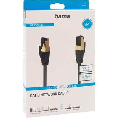 Hama CAT.8 (Gold Plated) STP Network Cable
RJ-45, 1.50 m ( 4.92 ft )