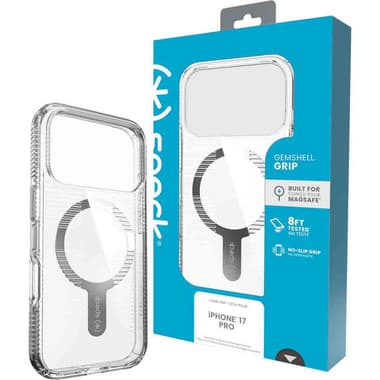 Speck GumShell Grip Back Cover Mobile Case with MagSafe
for iPhone 17 Pro, Clear