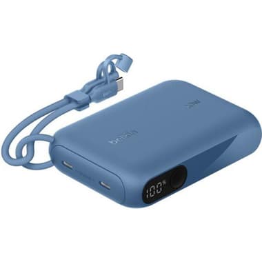Belkin BoostCharge Power Bank 10000 mAh with Display
PD Fast Charging, 10000 mAh, Dual USB-C, Blue