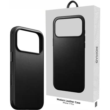 Nomad Modern Leather Back Cover Mobile Case with MagSafe
for iPhone 17 Pro, Black