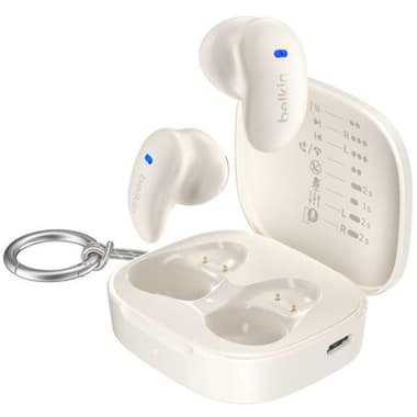 Belkin SoundForm Anywhere Earbuds
Bluetooth, USB-C (Charging), Built-in Microphone, White