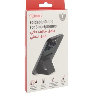Techpick Grip Foldable Large 2-in-1 Grip and Stand Phone Grip & Stand
Universal, for Most Devices, Black