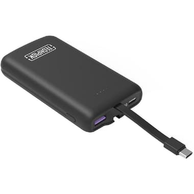 Techpick Power Bank with Cable
PD Fast Charging, 10000 mAh, Dual USB (1X USB/1X USB-C), Black