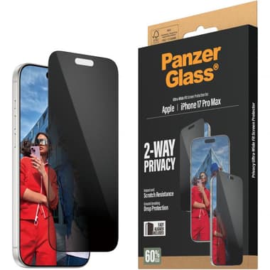 PanzerGlass Ultra-Wide Fit Smartphone Screen Protector
for iPhone 17 Pro Max, Tempered Glass, Privacy