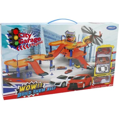 Welly City Garage Playset - with 4 Vehicles Die-cast Toy Model
3 Years and Above