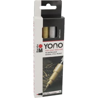 Marabu YONO Metallic Set Graphic Art Marker
Assorted Color, Round Tip