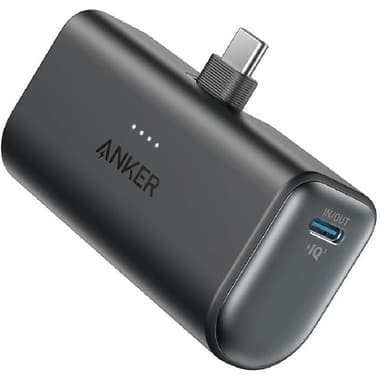 Anker Nano Power Bank with Built-In USB-C Connector
PD Fast Charging, 5000 mAh, Dual USB-C, Black