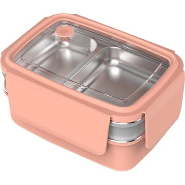 Lunch Box
Rectangle - Double Deck with Fork, Peach